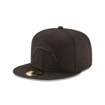 Los Angeles Chargers Gorra | New Era NFL Black On Black 59fifty Fitted Cap Mexico - Negros